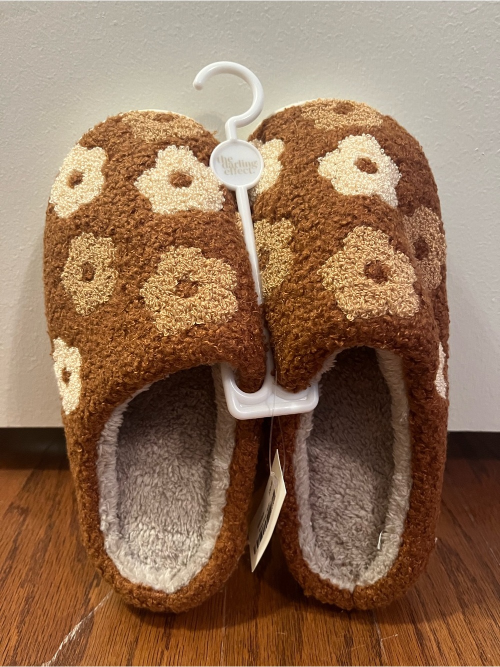 Cozy Brown Floral Slippers